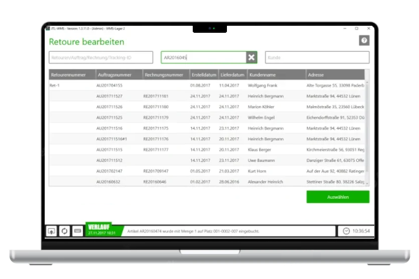 JTL-WMS Lagerverwaltung - Retourenmanagement und direkter Versand